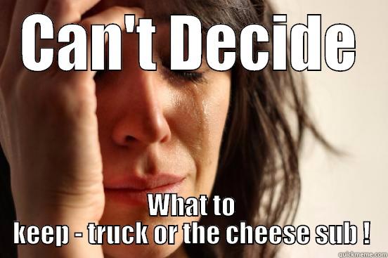 CAN'T DECIDE WHAT TO KEEP - TRUCK OR THE CHEESE SUB ! First World Problems