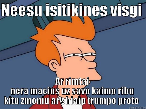 NEESU ISITIKINES VISGI  AR RIMTAI NERA MACIUS UZ SAVO KAIMO RIBU KITU ZMONIU AR SHIAIP TRUMPO PROTO  Futurama Fry