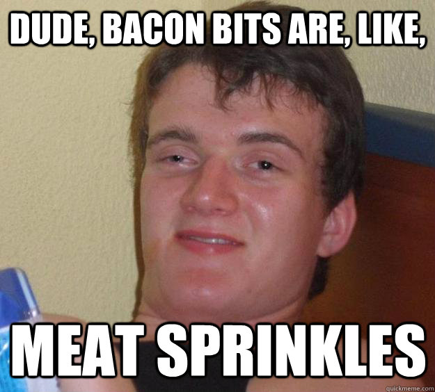 Dude, bacon bits are, like, meat sprinkles - Dude, bacon bits are, like, meat sprinkles  10 Guy