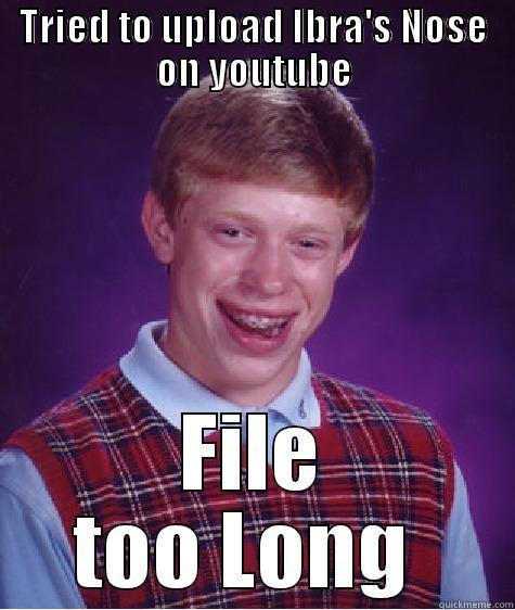 TRIED TO UPLOAD IBRA'S NOSE ON YOUTUBE FILE TOO LONG  Bad Luck Brian