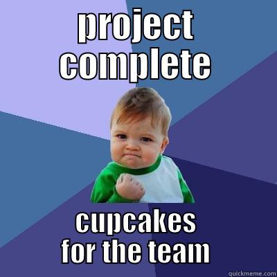 PROJECT COMPLETE CUPCAKES FOR THE TEAM Success Kid