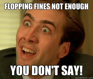 Flopping Fines Not Enough  You don't say! - Flopping Fines Not Enough  You don't say!  Nic Cage