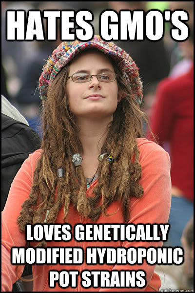 Hates GMO's Loves genetically modified hydroponic pot strains  Bad Argument Hippie