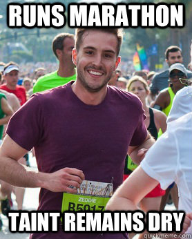 Runs Marathon Taint Remains Dry  Ridiculously photogenic guy
