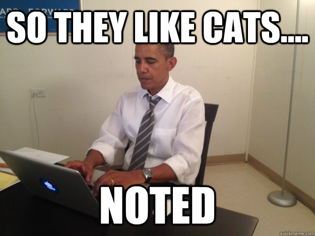 So they like cats.... Noted - So they like cats.... Noted  Reddit Barack