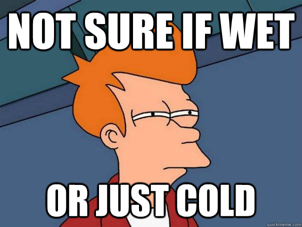 not sure if wet or just cold  Futurama Fry