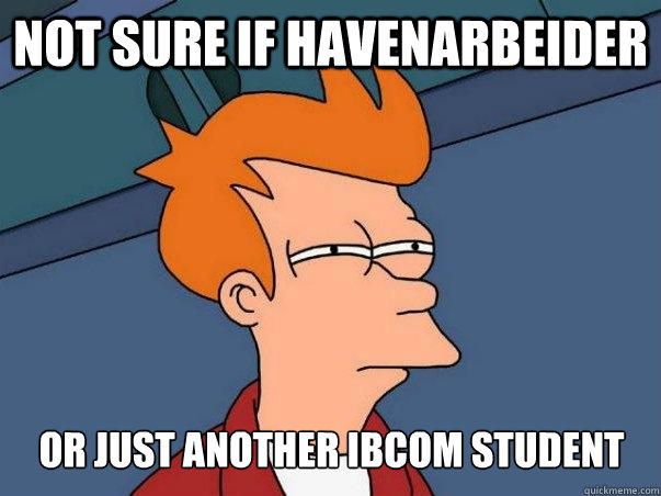 not sure if havenarbeider or just another IBCOM student  Not sure Fry