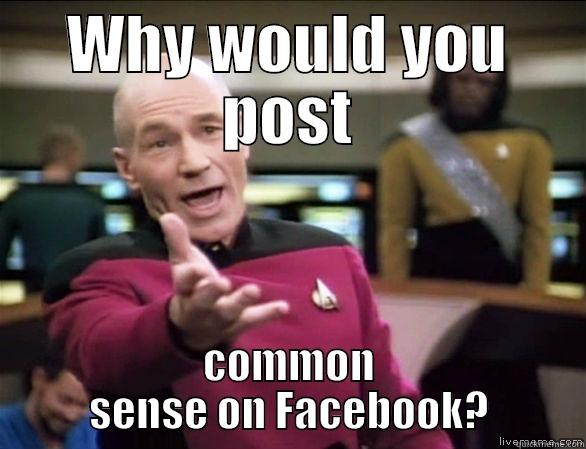 common sense - WHY WOULD YOU POST COMMON SENSE ON FACEBOOK? Annoyed Picard HD