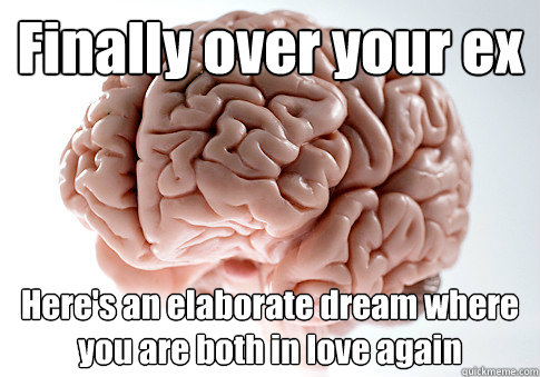 Finally over your ex Here's an elaborate dream where you are both in love again  Scumbag Brain