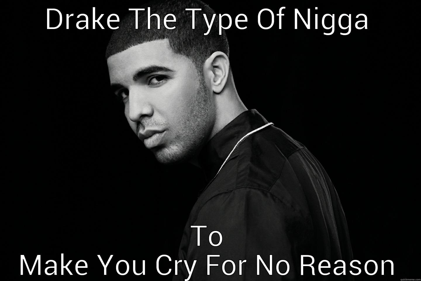 DRAKE THE TYPE OF NIGGA TO MAKE YOU CRY FOR NO REASON Misc