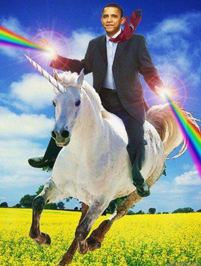 Untitled -   Obama rainbow unicorn