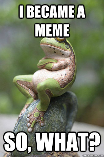 I became a meme So, what?  Unimpressed Frog