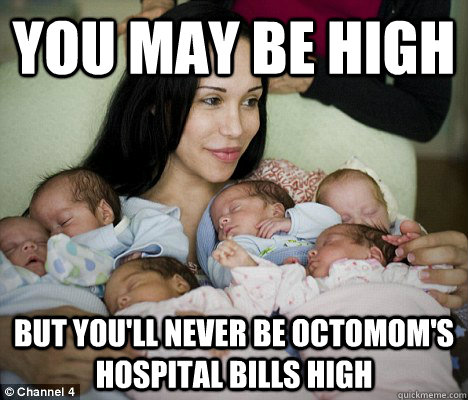 YOU MAY BE HIGH BUT YOU'LL NEVER BE OCTOMOM'S HOSPITAL BILLS HIGH - YOU MAY BE HIGH BUT YOU'LL NEVER BE OCTOMOM'S HOSPITAL BILLS HIGH  OCTOMOM