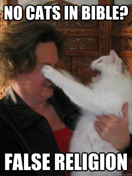 No cats in Bible? FALSE RELIGION  