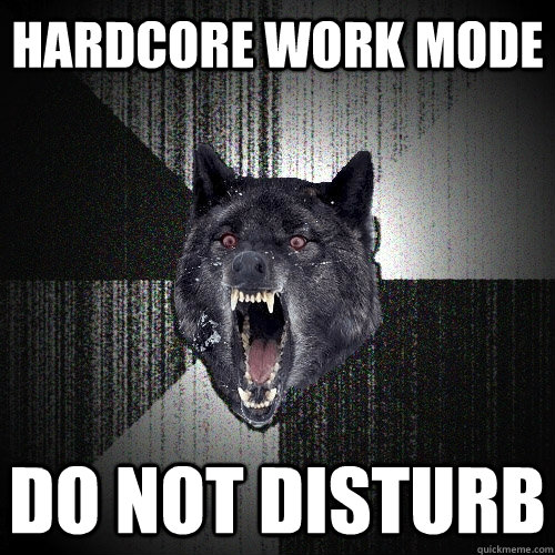 hardcore work mode do not disturb  Insanity Wolf