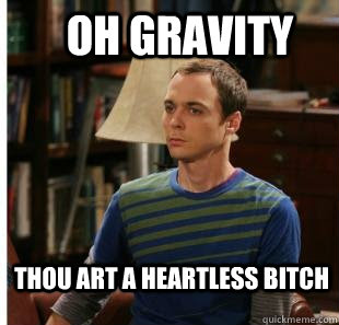 Oh Gravity Thou art a heartless bitch - Oh Gravity Thou art a heartless bitch  Sheldon