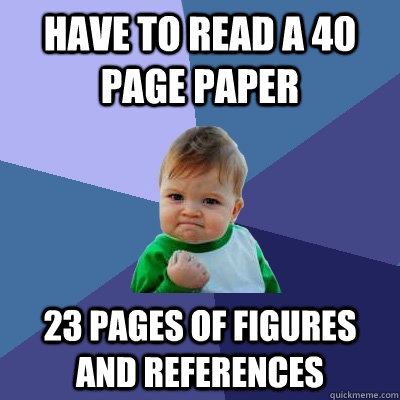 have to read a 40 page paper 23 pages of figures and references  Success Kid