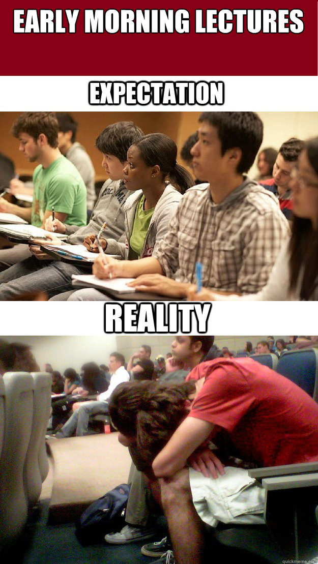 Early Morning Lectures Expectation Reality - Early Morning Lectures Expectation Reality  College lectures