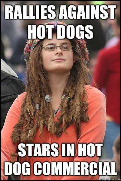 RALLIES AGAINST HOT DOGS STARS IN HOT DOG COMMERCIAL  College Liberal