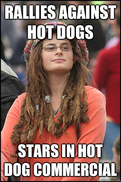 RALLIES AGAINST HOT DOGS STARS IN HOT DOG COMMERCIAL - RALLIES AGAINST HOT DOGS STARS IN HOT DOG COMMERCIAL  College Liberal