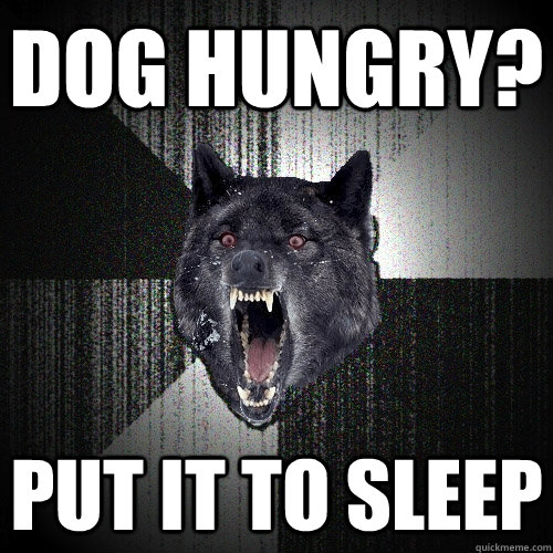 Dog Hungry? Put IT to sleep  Insanity Wolf