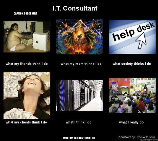 What my friends think I do  Caption 2 goes here - What my friends think I do  Caption 2 goes here  What I Think I Do - IT Consultant