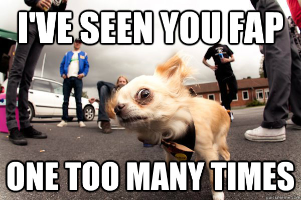 I've seen you fap one too many times  