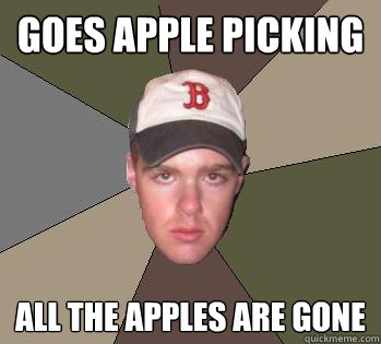 goes apple picking all the apples are gone  