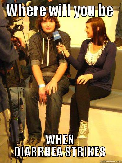 WHERE WILL YOU BE WHEN DIARRHEA STRIKES Misc