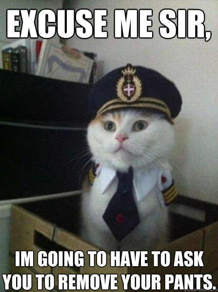 excuse me sir, im going to have to ask you to remove your pants.  Captain kitteh