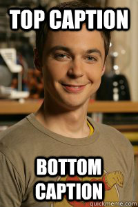 Top caption Bottom caption  Sexy Sheldon