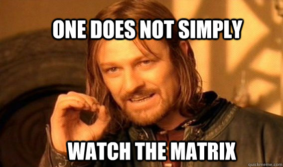ONE DOES NOT SIMPLY WATCH THE MATRIX  One Does Not Simply