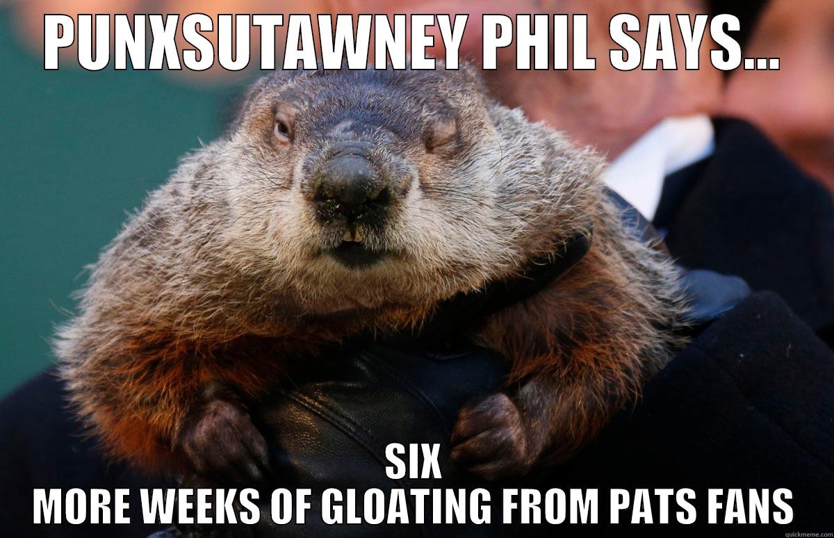 PUNXSUTAWNEY PHIL SAYS... SIX MORE WEEKS OF GLOATING FROM PATS FANS Misc