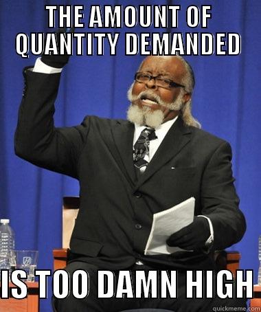 THE AMOUNT OF QUANTITY DEMANDED  IS TOO DAMN HIGH The Rent Is Too Damn High