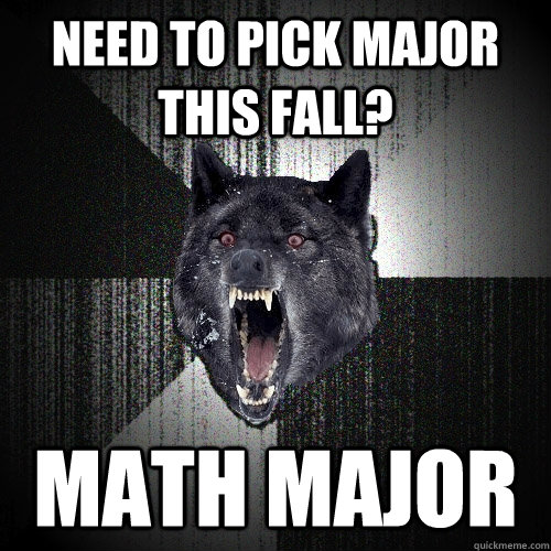 NEED TO PICK MAJOR THIS FALL? MATH MAJOR  Insanity Wolf