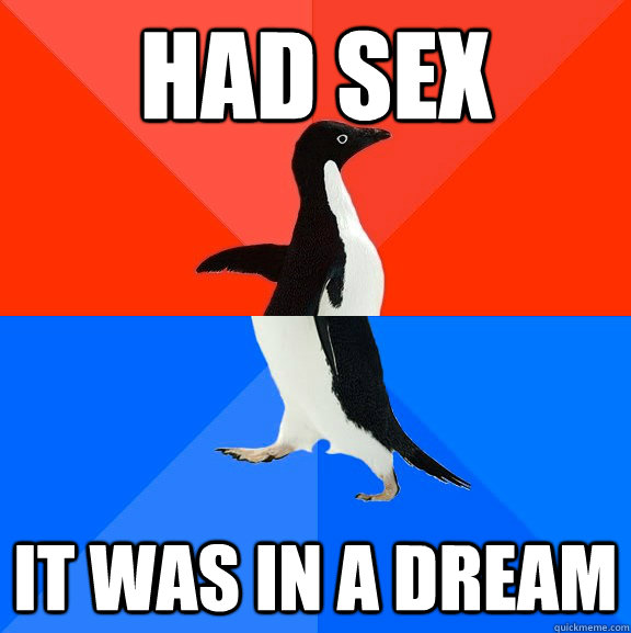 Had sex it was in a dream  Socially Awesome Awkward Penguin