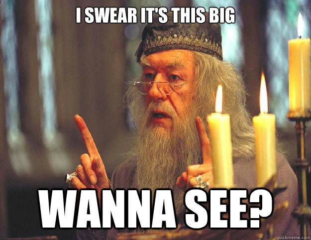 I swear it's this big Wanna see?  Dumbledore