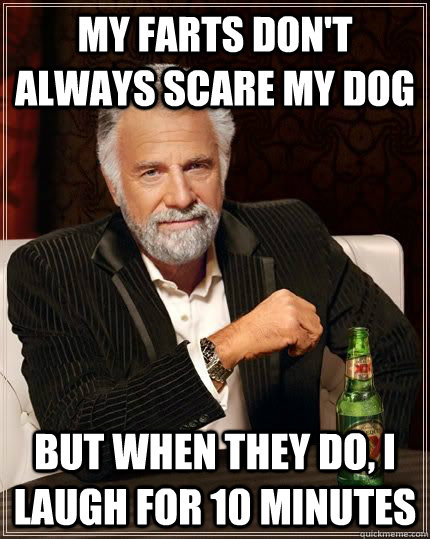 My farts don't always scare my dog But when they do, I laugh for 10 minutes - My farts don't always scare my dog But when they do, I laugh for 10 minutes  Misc