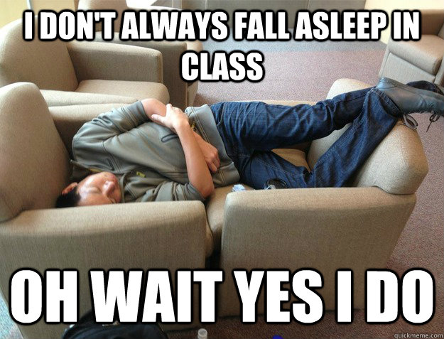 I don't always fall asleep in class oh wait yes i do  Sleeping Phan