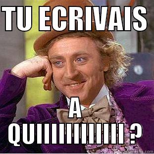 TU ECRIVAIS  A QUIIIIIIIIIIII ? Condescending Wonka
