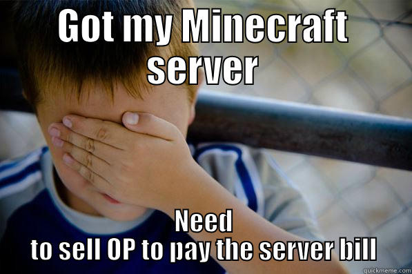GOT MY MINECRAFT SERVER NEED TO SELL OP TO PAY THE SERVER BILL Confession kid