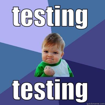 TESTING TESTING Success Kid