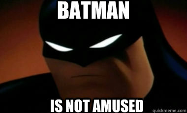 Batman is not amused  Batman Not Amused
