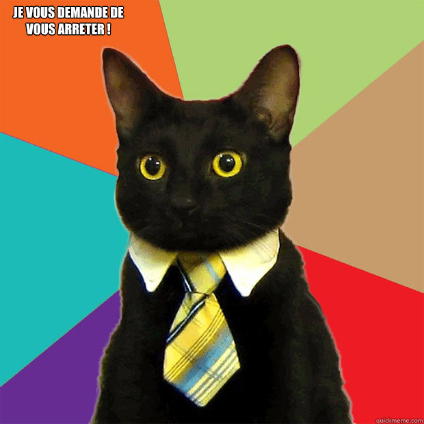 je vous demande de vous arreter !  Business Cat