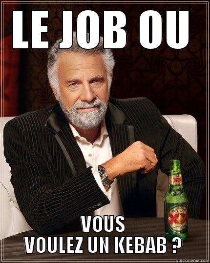 LE JOB OU VOUS VOULEZ UN KEBAB ? The Most Interesting Man In The World