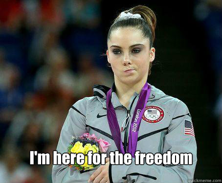  I'm here for the freedom -  I'm here for the freedom  McKayla Maroney is NOT Impressed!