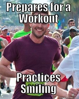 PREPARES FOR A WORKOUT PRACTICES SMILING Ridiculously photogenic guy