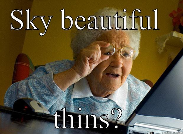 SKY BEAUTIFUL  THINS? Grandma finds the Internet