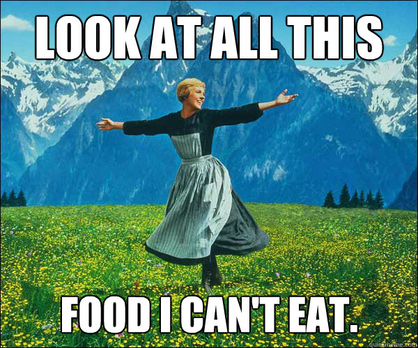 Look at all this  Food I can't eat. - Look at all this  Food I can't eat.  Sound of Music