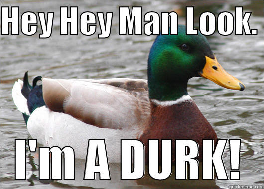 HEY HEY MAN LOOK.  I'M A DURK! Actual Advice Mallard
